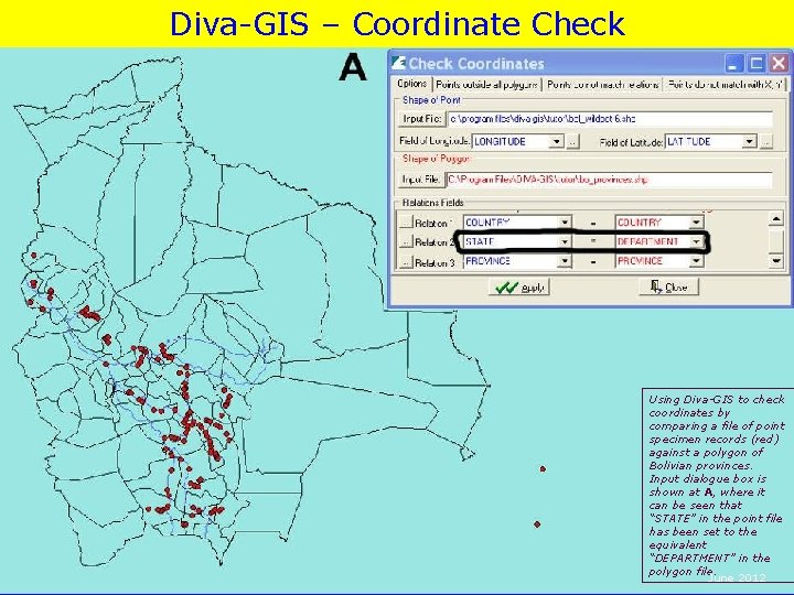 Diva-GIS – Coordinate Check Using Diva-GIS to check coordinates by comparing a file of