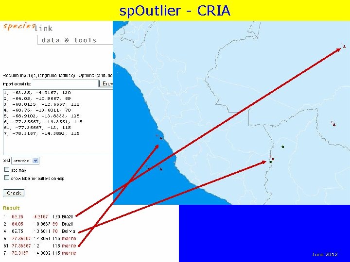 sp. Outlier - CRIA June 2012 