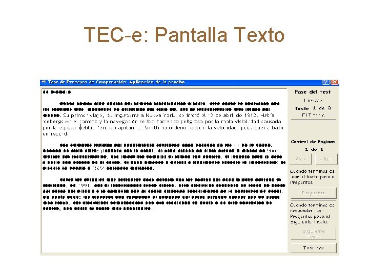 TEC-e: Pantalla Texto 
