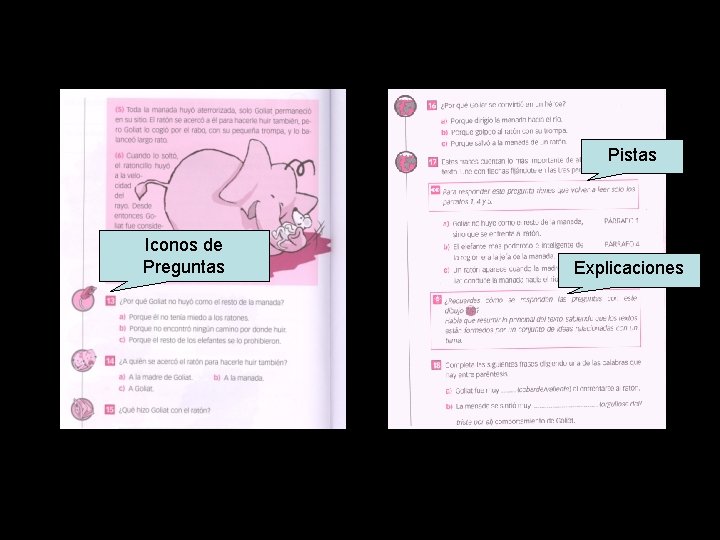 Pistas Iconos de Preguntas Explicaciones 