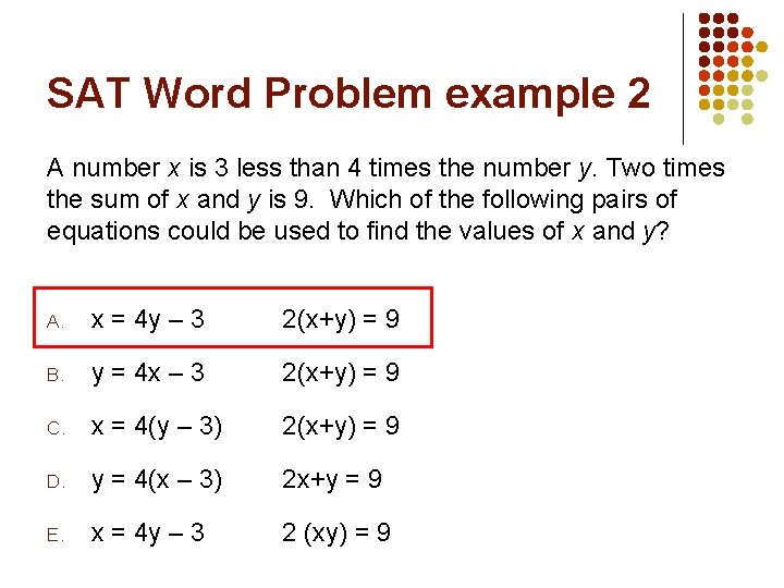 More English To Algebra Translating Word Problems Translating