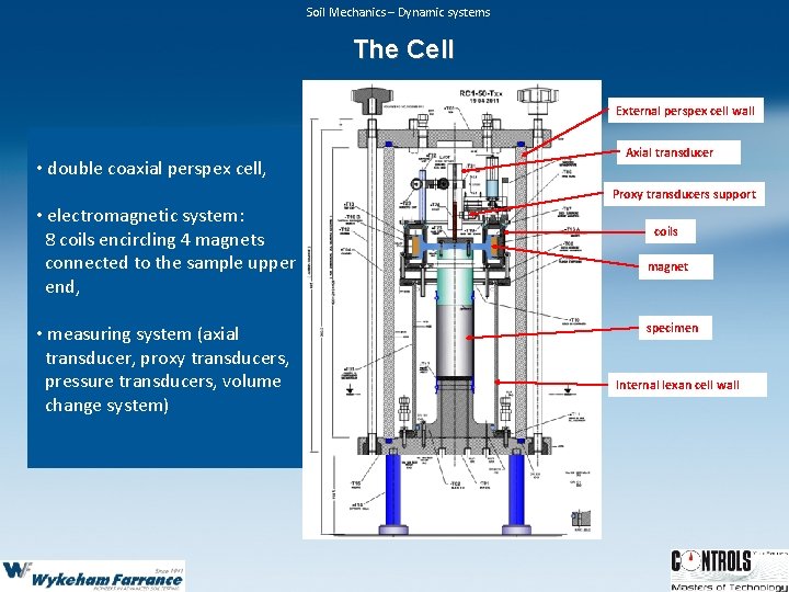 Soil Mechanics – Dynamic systems The Cell External perspex cell wall • double coaxial