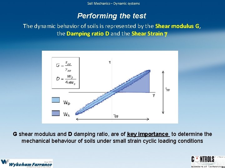 Soil Mechanics – Dynamic systems Performing the test The dynamic behavior of soils is