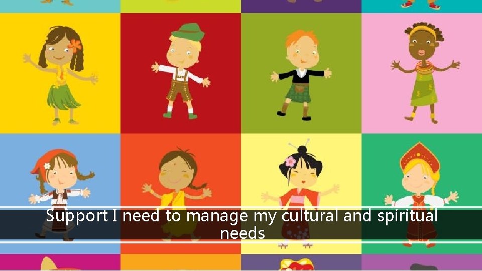Support I need to manage my cultural and spiritual needs Support I need to manage my cultural and spiritual needs