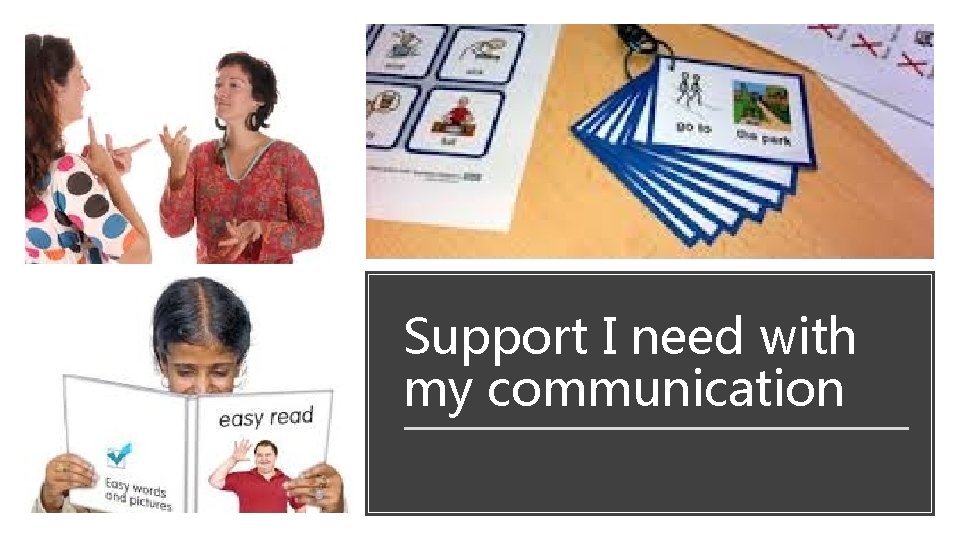 Support I need with my communication Support I need with my communication