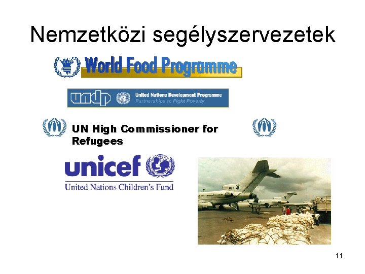 Nemzetközi segélyszervezetek UN High Commissioner for Refugees 11 
