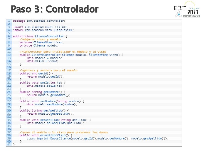 Paso 3: Controlador 