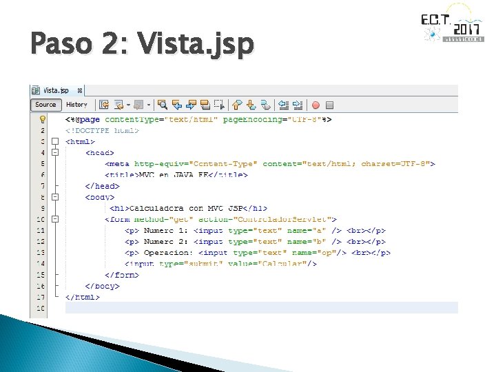 Paso 2: Vista. jsp 