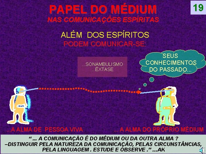 PAPEL DO MÉDIUM 19 NAS COMUNICAÇÕES ESPÍRITAS ALÉM DOS ESPÍRITOS PODEM COMUNICAR-SE: . .