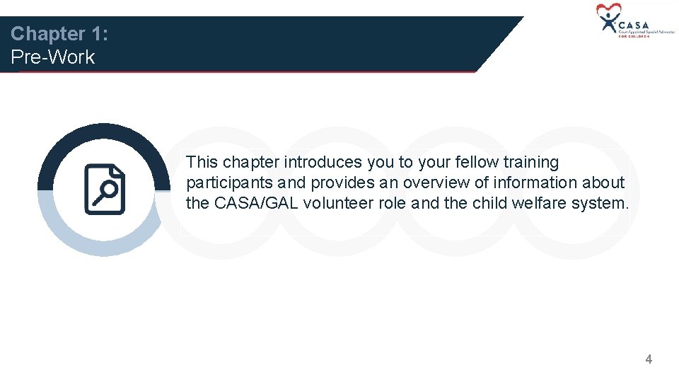 Chapter 1: Pre-Work This chapter introduces you to your fellow training participants and provides