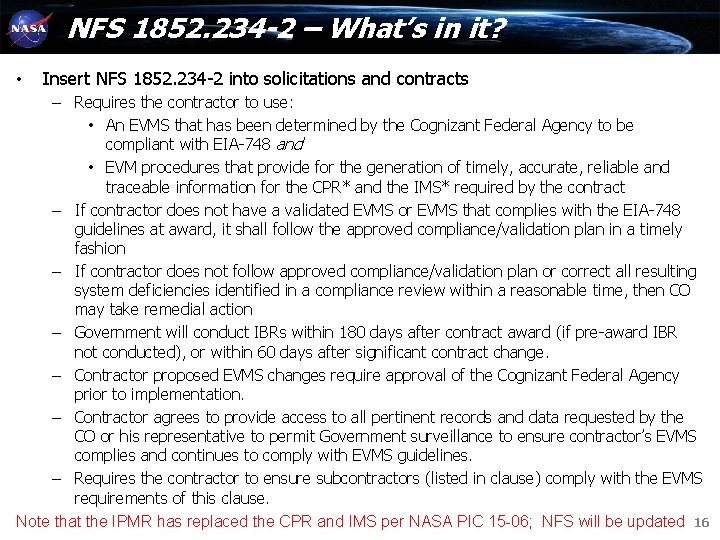 NFS 1852. 234 -2 – What’s in it? • Insert NFS 1852. 234 -2 NFS 1852. 234 -2 – What’s in it? • Insert NFS 1852. 234 -2