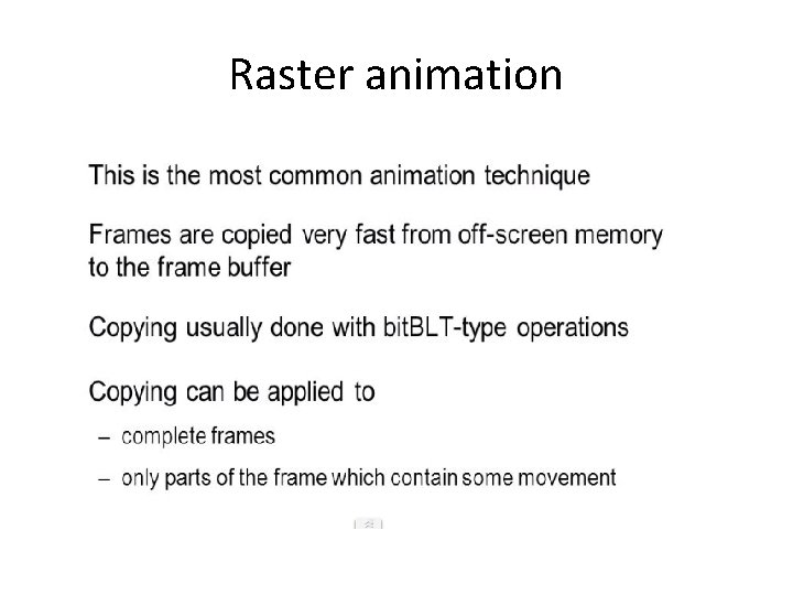 Raster animation 