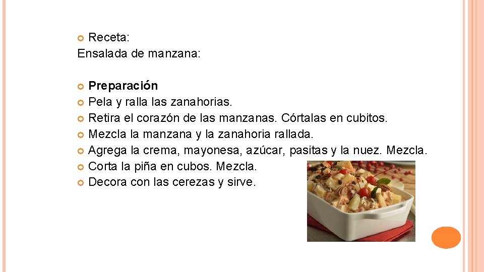 Receta: Ensalada de manzana: Preparación Pela y ralla las zanahorias. Retira el corazón de