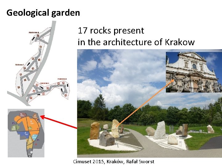 Geological garden 17 rocks present in the architecture of Krakow Cimuset 2015, Kraków, Rafał