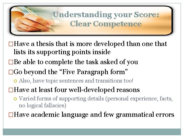 Information on the University Writing Skills Requirement PROJECT