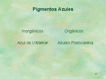 Pigmentos Azules Inorgánicos Azul de Ultramar Orgánicos Azules Ftalocianina 50 