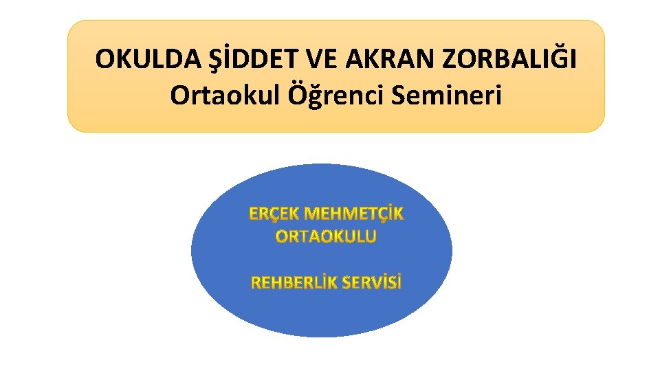 OKULDA ŞİDDET VE AKRAN ZORBALIĞI Ortaokul Öğrenci Semineri 
