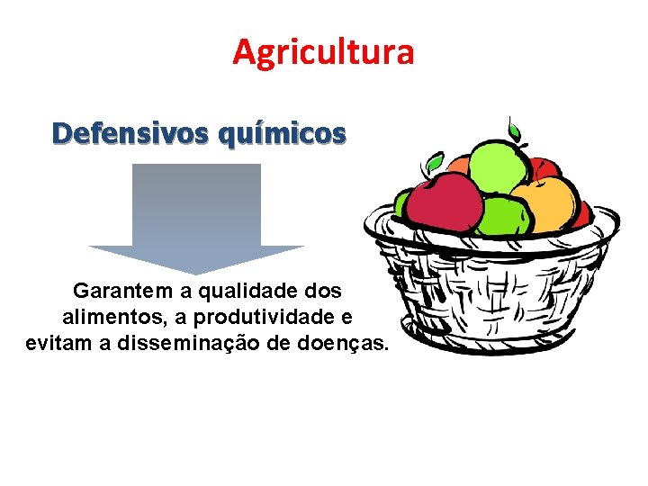 Agricultura Defensivos químicos Garantem a qualidade dos alimentos, a produtividade e evitam a disseminação