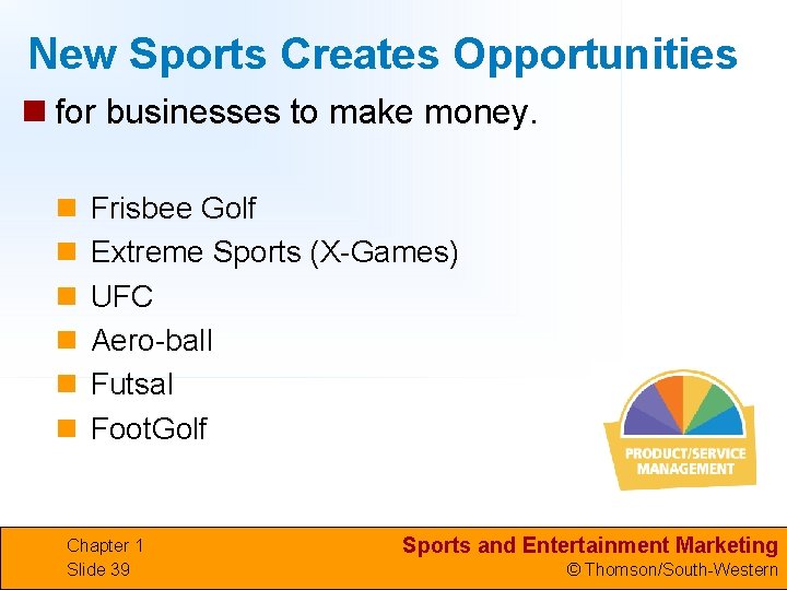 New Sports Creates Opportunities n for businesses to make money. n n n Frisbee