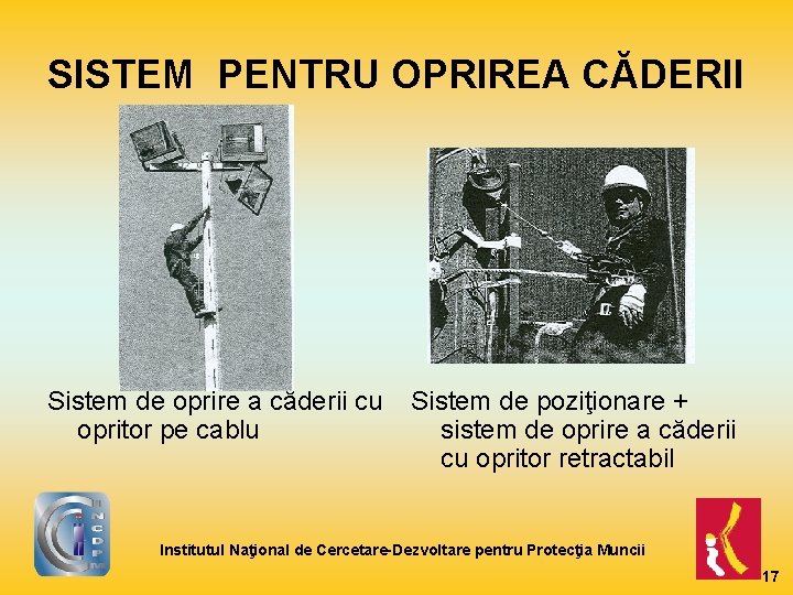 SISTEM PENTRU OPRIREA CĂDERII Sistem de oprire a căderii cu Sistem de poziţionare +