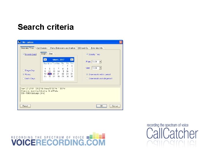 Search criteria Search criteria