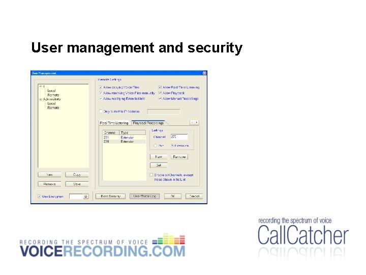 User management and security User management and security
