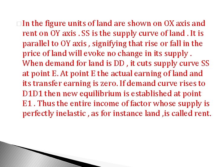 � In the figure units of land are shown on OX axis and rent