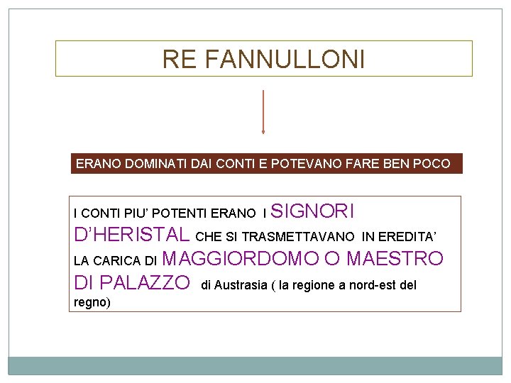 RE FANNULLONI ERANO DOMINATI DAI CONTI E POTEVANO FARE BEN POCO I CONTI PIU’