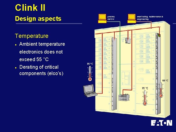Clink II Design aspects Temperature l Ambient temperature electronics does not exceed 55 °C
