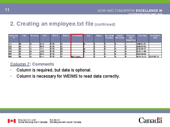 11 NOW AND TOMORROW EXCELLENCE IN EVERYTHING WE DO 2. Creating an employee. txt