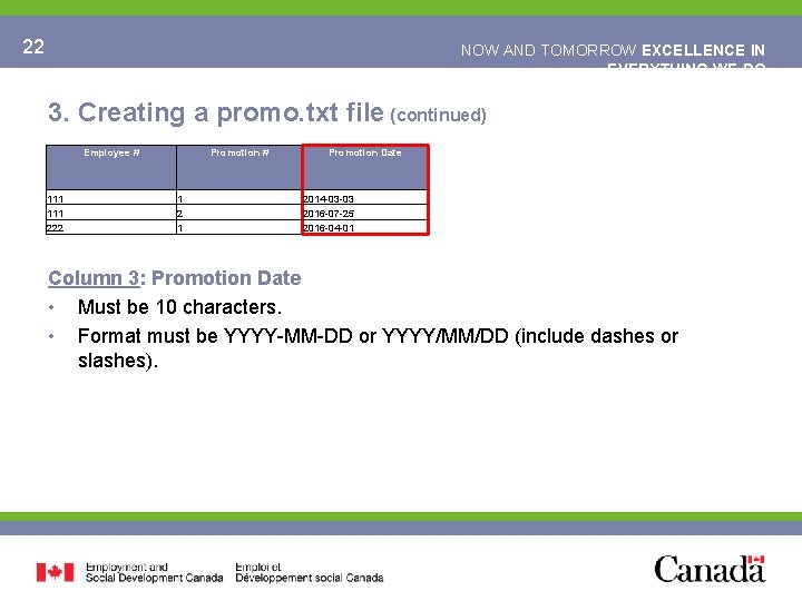 22 NOW AND TOMORROW EXCELLENCE IN EVERYTHING WE DO 3. Creating a promo. txt