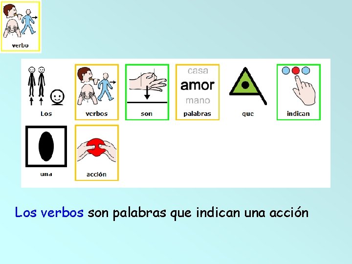 Los verbos son palabras que indican una acción 