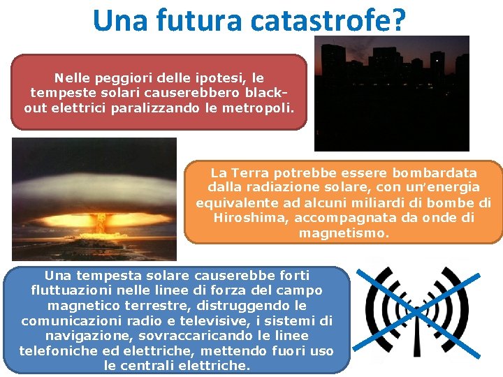 Una futura catastrofe? Nelle peggiori delle ipotesi, le tempeste solari causerebbero blackout elettrici paralizzando