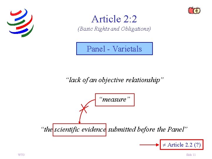 Article 2: 2 (Basic Rights and Obligations) Panel - Varietals “lack of an objective