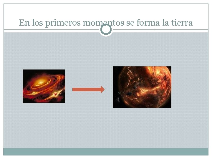 En los primeros momentos se forma la tierra 