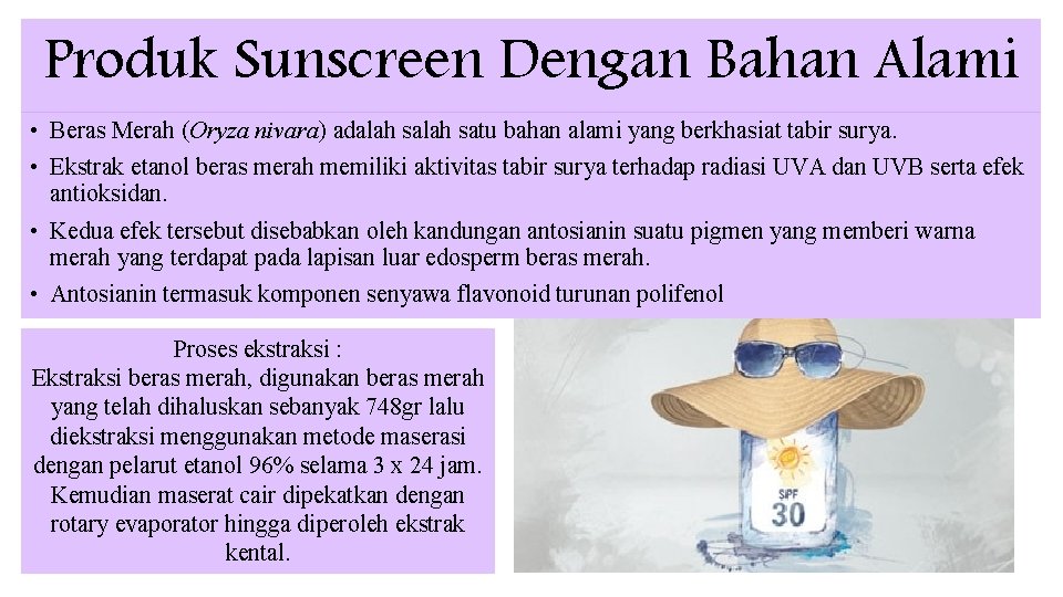 Produk Sunscreen Dengan Bahan Alami • Beras Merah (Oryza nivara) adalah satu bahan alami