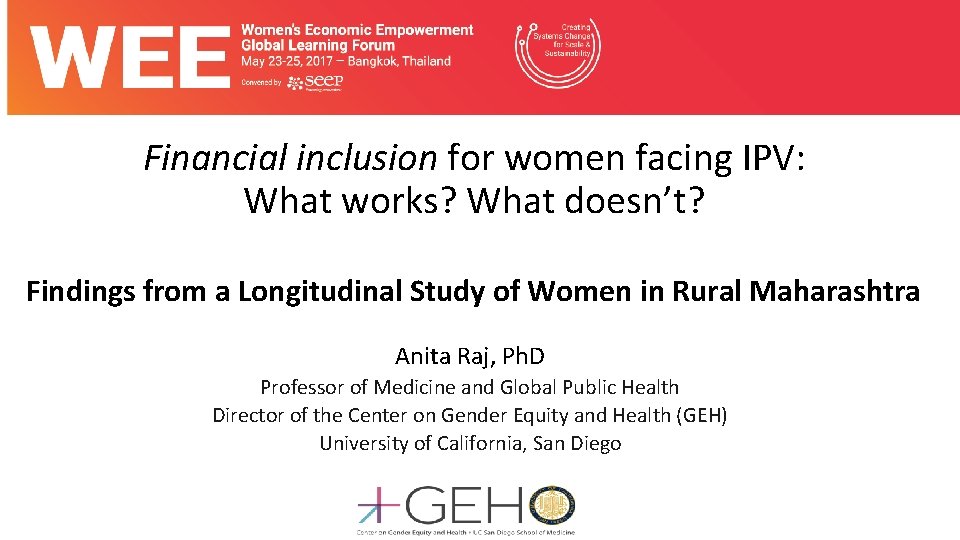 Financial inclusion for women facing IPV: What works? What doesn’t? Findings from a Longitudinal