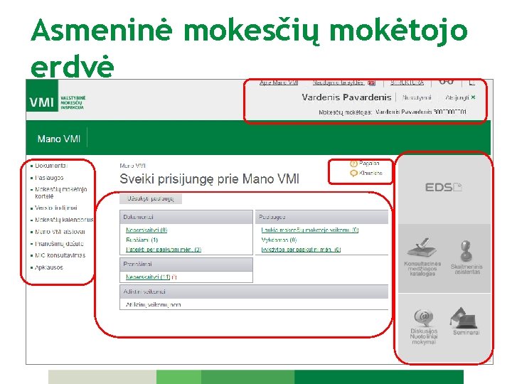 Asmeninė mokesčių mokėtojo erdvė 