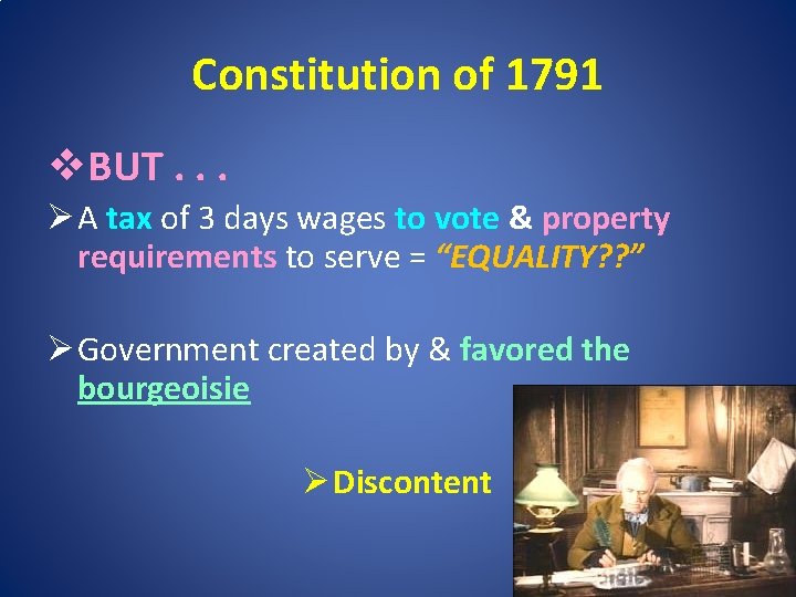 Constitution of 1791 v. BUT. . . Ø A tax of 3 days wages