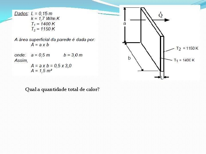 Qual a quantidade total de calor? 