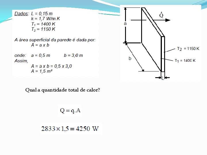 Qual a quantidade total de calor? 