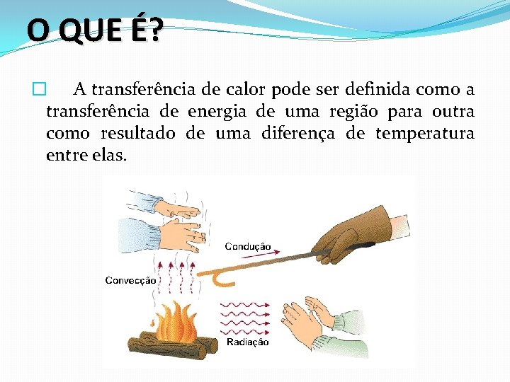 O QUE É? � A transferência de calor pode ser definida como a transferência