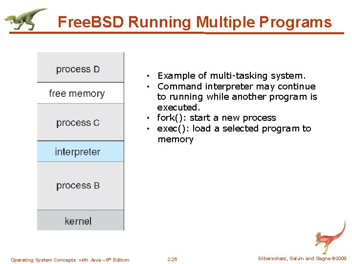 Free. BSD Running Multiple Programs • Example of multi-tasking system. • Command interpreter may