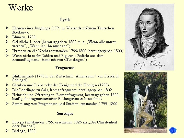 Werke Lyrik Ø Klagen eines Jünglings (1791 in Wielands » Neuem Teutschen Merkur «).