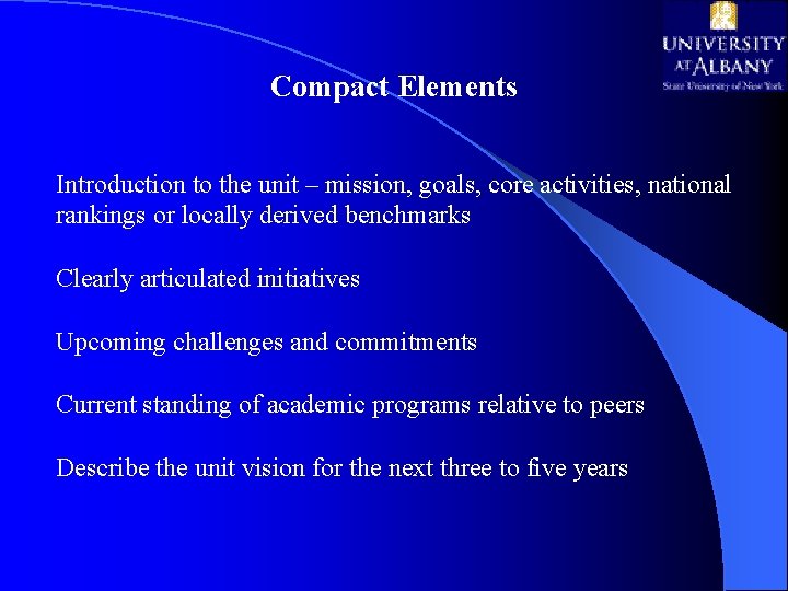 Compact Elements Introduction to the unit – mission, goals, core activities, national rankings or