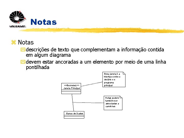 Notas z Notas y descrições de texto que complementam a informação contida em algum