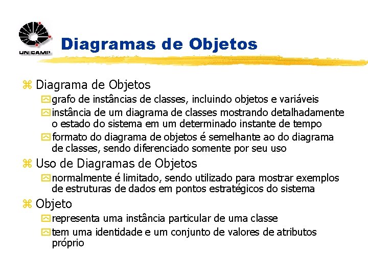 Diagramas de Objetos z Diagrama de Objetos y grafo de instâncias de classes, incluindo