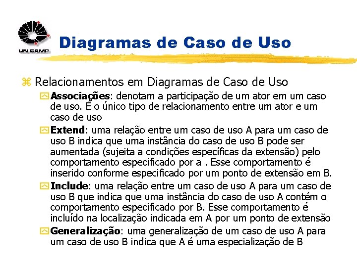 Diagramas de Caso de Uso z Relacionamentos em Diagramas de Caso de Uso y