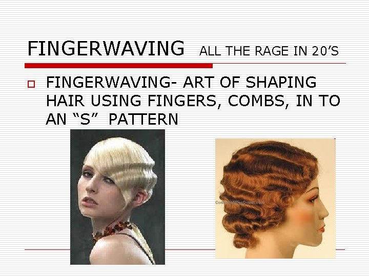 FINGERWAVING o ALL THE RAGE IN 20’S FINGERWAVING- ART OF SHAPING HAIR USING FINGERS,