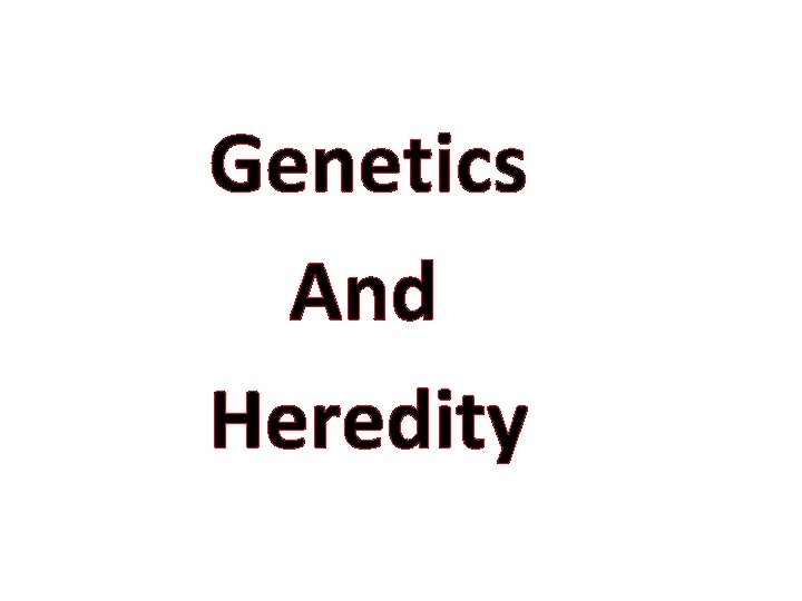 Genetics And Heredity 